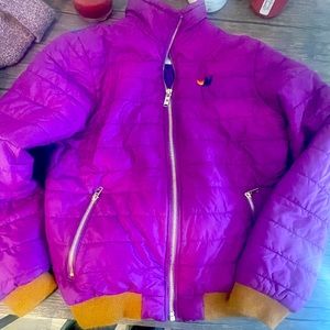 Purple aviator nation jacket. From aspen location. Gold zippers.